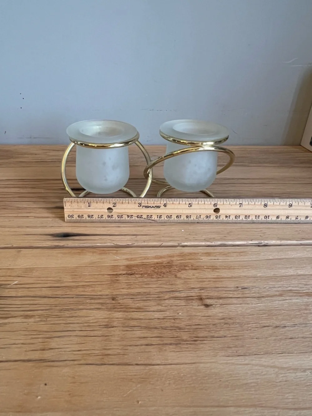 PartyLite Gold Spiral Tea Light Holders with Frosted Glass - Picture 8 of 8